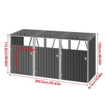 Load image into Gallery viewer, Metal Wheelie Bin Shelter Shed Storage Cover for 1, 2, 3 or 4 Bins