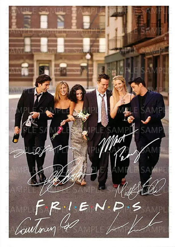 Friends Cast Signed Poster TV Show Print Photo Autograph