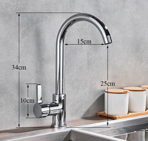 Kitchen Sink Mixer Tap Swivel Single Lever Mono Chrome Faucet