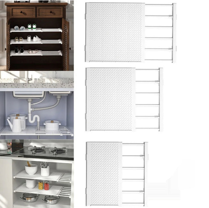 Adjustable Extendable Shelf Cupboard Wardrobe Storage Organiser