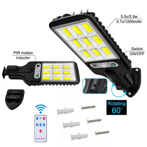 2X 6000W Compact Solar Street Wall Lights PIR Motion Sensor