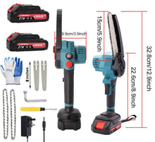 Load image into Gallery viewer, 8 inch Cordless Mini Chainsaw 8” with 2 Batteries