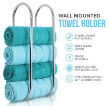 Load image into Gallery viewer, Wall Mounted Chrome Towel Holder Bathroom Storage Rack