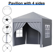 Load image into Gallery viewer, 2x2m Metre Pop Up Marquee Gazebo with 4 Side Panels Waterproof