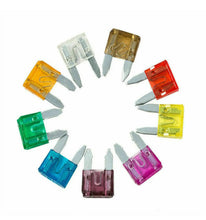 Load image into Gallery viewer, 120Pcs Mini Blade Fuses Boxed Assorted Car Van Bike Fuse Set 5 10 15 20 25 30A