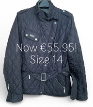 Load image into Gallery viewer, Barbour Quilted Womens Jacket Navy Ladies Size 14