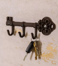 Load image into Gallery viewer, Cast Iron Key Coat Holder Hooks Vintage Style