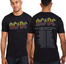 Load image into Gallery viewer, AC/DC Mens T-shirt For Those About To Rock 1982 Tour Retro Black S-XXL Official ACDC