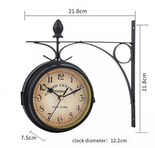 Load image into Gallery viewer, Double Sided Outdoor Compact Garden Station Wall Clock