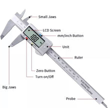 Load image into Gallery viewer, 6&#39;&#39; LCD Digital Vernier Caliper Micrometer Measure Tool Gauge Ruler 150mm