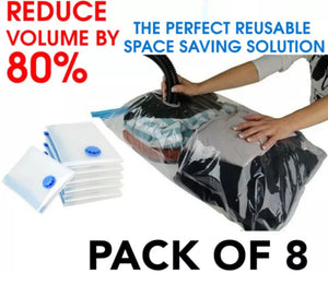 8 x Strong Vacuum Storage Bags Space Saver Bags