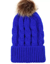 Load image into Gallery viewer, Winter Bobble Pom Pom Beanie Hat Ski Cable Knitted Hat