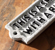 Load image into Gallery viewer, Cast Iron Wall Sign Small House Big Welcome