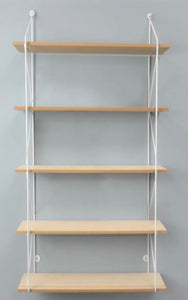 5 Tier Metal Wire Wooden Floating Wall Shelves