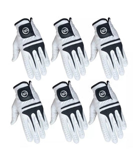 Pack of 3 or 6 Golf Gloves • All Weather Cabretta leather palm patch and thumb