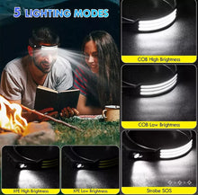 Load image into Gallery viewer, 2 Pack LED Head Torch Rechargeable Waterproof Headlamps