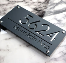 Load image into Gallery viewer, Modern Laser Cut  Personalised Address Plaque House Number Sign