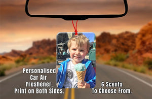 Pack of 4 Personalised Car Air Fresheners • Any Photo & Text