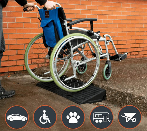 Set of 2 x Heavy Duty Wheelchair / Car Rubber Access Ramps