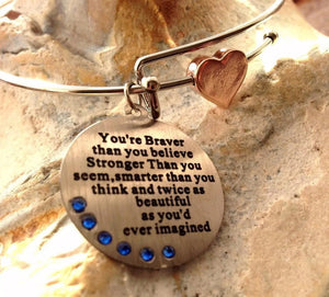 You’re Braver Than You Believe Braclet Beautiful Gift 💝