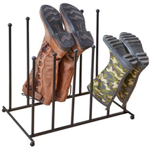 Load image into Gallery viewer, Steel Black Powder Coated Welly Boot Rack (Holds 6 Pairs of Wellies)