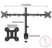 Load image into Gallery viewer, Fully Adjustable Dual  Arm Double Monitor Mount Desk Stand 13-32”