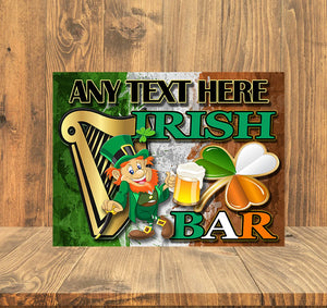 Personalised Irish Bar Retro Metal Sign Pub Home Bar