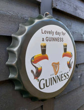 Load image into Gallery viewer, Retro Style Guinness Metal Bottle Top Bar Sign 30cm