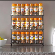 Load image into Gallery viewer, Black 3 Tier Free Standing Spice Rack Storage