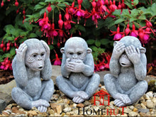 Load image into Gallery viewer, Garden Ornaments 3 Wise Monkeys for Outdoor or Indoor