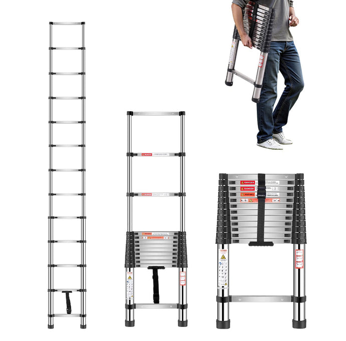 3.75 Metre Telescopic Ladder 12.25ft Aluminium Extension Ladders