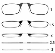 Load image into Gallery viewer, Nose Clip On Foldable Reading Glasses Key Ring/Wallet