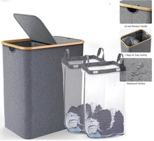 Load image into Gallery viewer, 145L Large Laundry Basket Foldable 2 Compartment