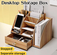 Load image into Gallery viewer, Wooden Desktop Organiser Desk Tidy