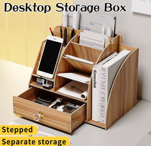 Wooden Desktop Organiser Desk Tidy