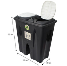 Load image into Gallery viewer, Kitchen 50L Duo Recycle Bin Recycling with Double Compartment