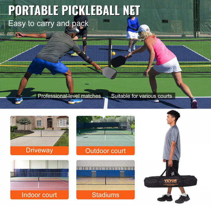 22FT Regulation Size Portable Pickleball Paddle Net / Complete Bundle Set