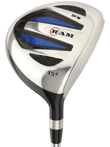 Ram Golf EZ3 Mens 3 x Steel Woods Set 10.5° Driver, 3 & 5 Wood Headcovers Included