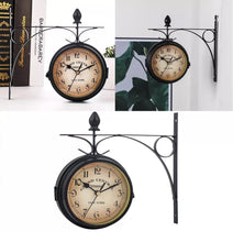 Load image into Gallery viewer, Double Sided Outdoor Compact Garden Station Wall Clock