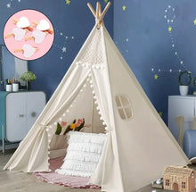 Load image into Gallery viewer, Kids Teepee Tent Canvas Indian Wigwam