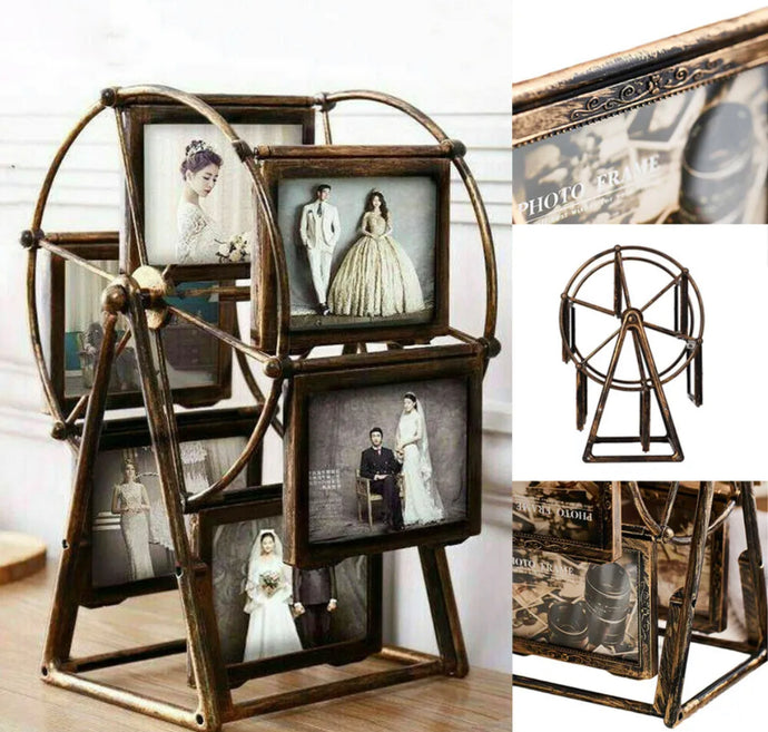 Vintage Rotating Ferris Wheel Photo Frame Multi Picture Display Holder