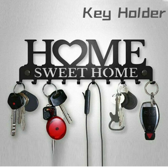 Iron Wall Mounted Sweet Home Shelf Hanging Hanger Hooks Key Holder