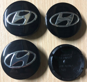 4 x Centre Caps for Hyundai Alloy Wheels 56mm or 60mm