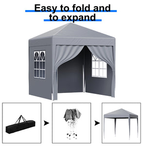 2x2m Metre Pop Up Marquee Gazebo with 4 Side Panels Waterproof