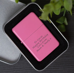 Pink Personalised Star Engraved Lighter Gifts For Her