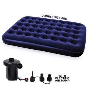 Inflatable Double Air Bed Premium Quality Flocked Blow Up Mattress