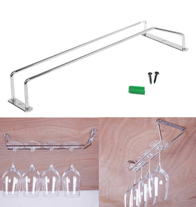 14” Stainless Steel Wine Glass Rack Under Shelf For Bar Home