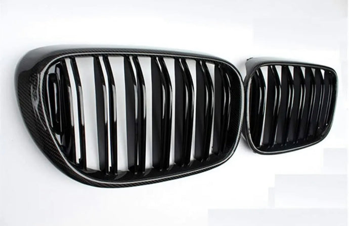 FOR BMW 7 SERIES 15-19 G11 G12 KIDNEY TWIN GRILL GRILLE GLOSS BLACK DUAL LINE