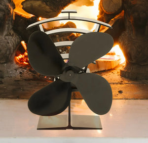 Heat Powered Stove Top Fan for Fireplace- 4 Blade