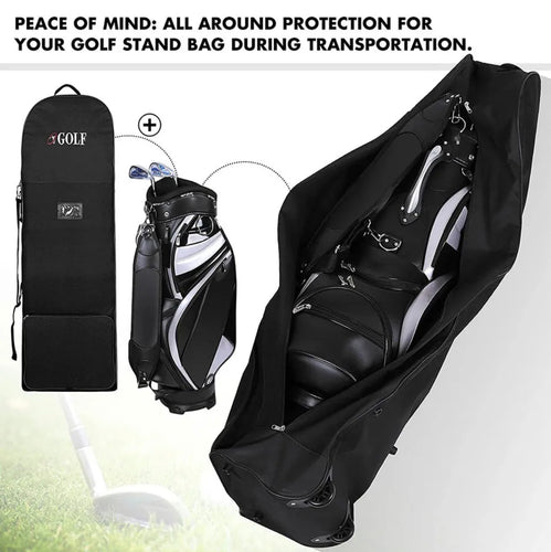 Foldable Golf Bag Travel Case Cover With Wheels